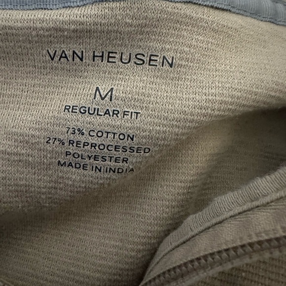 Van Heusen beige quarter zip pullover sweater, size M - Picture 4 of 5